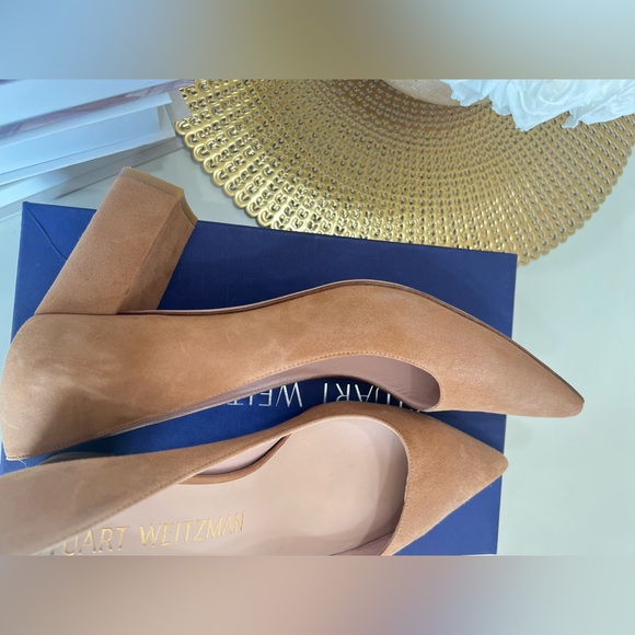 STUART WEITZMAN Suede Pointed Toe Pumps - Picture 8 of 10